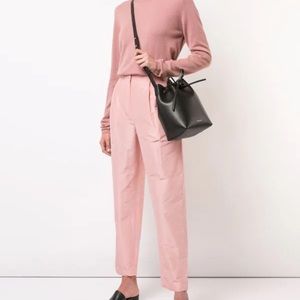 Mansur Gavriel Mini Bucket bag - black with red interior